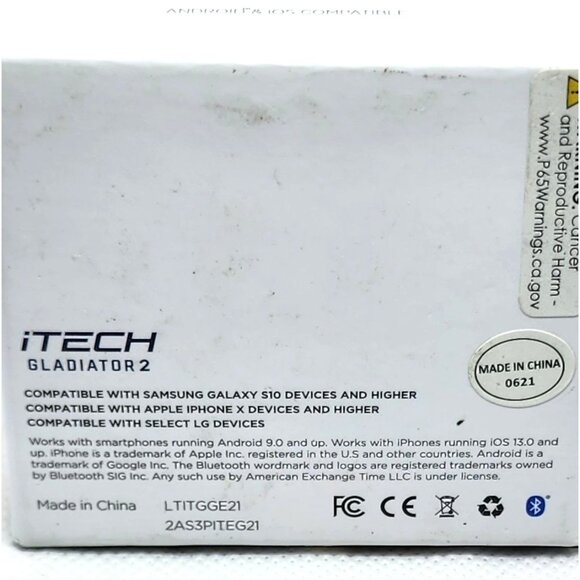 iTech Gladiator 2 Health & Fitness Smartwatch - Dark Black Band, Apple & Android
